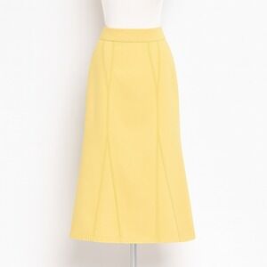 Olmar‎ & Mirta Butter Yellow A line Midi Skirt Pockets M Luxury Preppy Twee $250